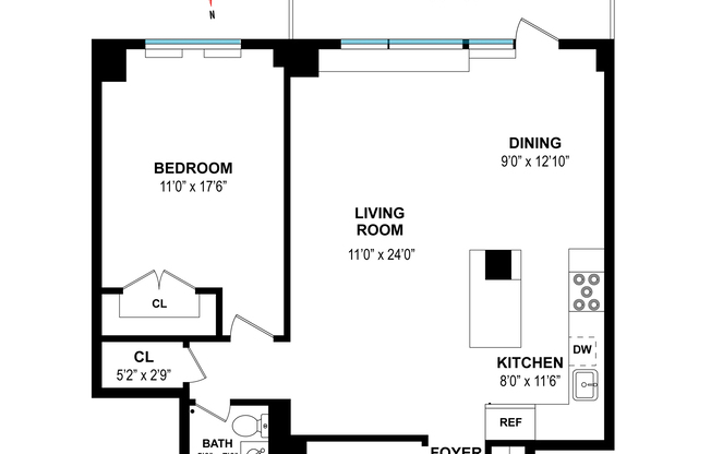 1 bed, 1 bath, 845 sqft, $5,000, Unit 19A