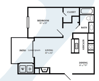 1 bed, 1 bath, 625 sqft, $1,187