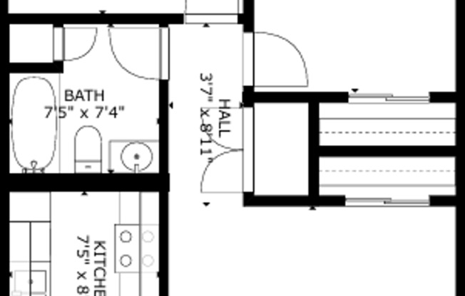 2 beds, 1 bath, 800 sqft, $875, Unit Unit C