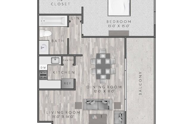 1 bed, 1 bath, 800 sqft, $2,010