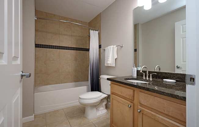 The Residences at 668 Standard Model Second Bathroom at The Residences at 668 Apartments, Cleveland