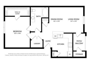 1 bed, 1 bath, 780 sqft, $1,193