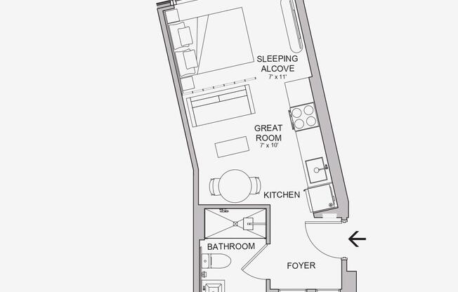 Studio, 1 bath, $3,225, Unit 828
