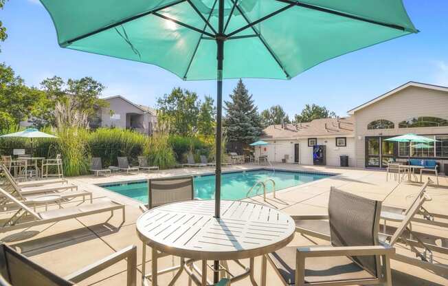 our apartments have a resort style pool and patio