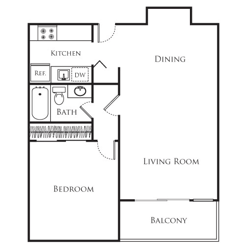 1 bed, 1 bath, 722 sqft, $3,020, Unit 517