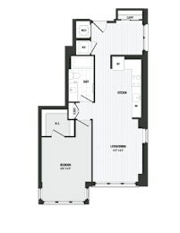 1 bed, 1 bath, 749 sqft, $2,058