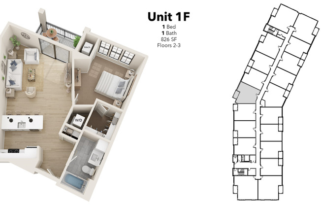 1 bed, 1 bath, 826 sqft, $1,365, Unit 235