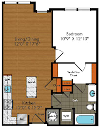 1 bed, 1 bath, 706 sqft, $2,058