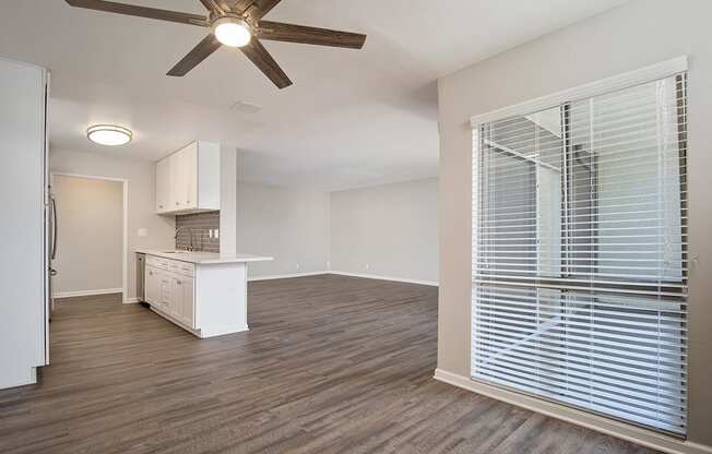 Ceiling Fan in Living Room at Parc at 5 Apartments, California