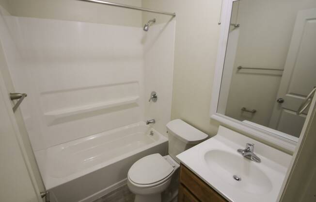 This is a photo of the bathroom in a 750 square foot 2 bedroom, 1 bath apartment at Park Lane Apartments in Cincinnati, OH.