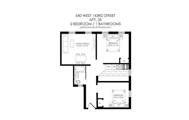 2 beds, 1 bath, 760 sqft, $2,925, Unit 35