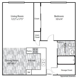 1 bed, 1 bath, 700 sqft, $1,345