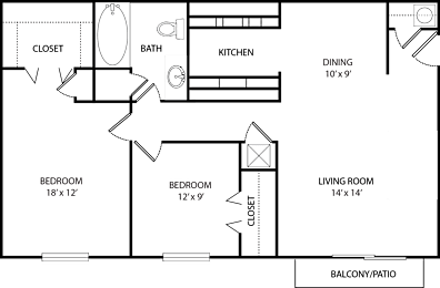 2 beds, 1 bath, 960 sqft, $1,199
