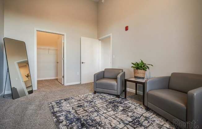 The Annex of Bozeman Model Bedroom with Attached Walk-In Closet