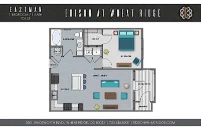 1 bed, 1 bath, 701 sqft, $1,820