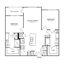 2 beds, 2 baths, 1,090 sqft, $2,163