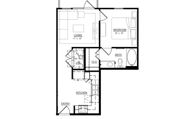 1 bed, 1 bath, 555 sqft, $1,490