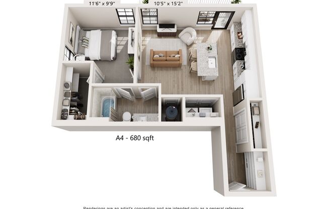 1 bed, 1 bath, 680 sqft, $1,675, Unit 5808222