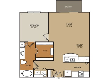 1 bed, 1 bath, 840 sqft, $1,168