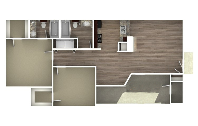 2 beds, 2 baths, 867 sqft, $1,249