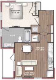 1 bed, 1 bath, 708 sqft, $2,090