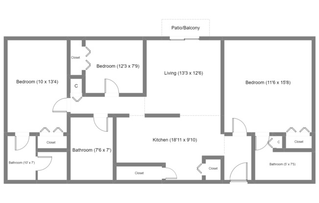 3 beds, 3 baths, $1,100, Unit 1502-01