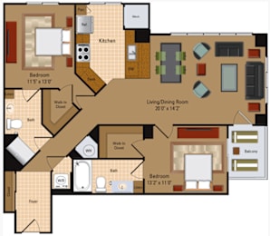 2 beds, 2 baths, 1,151 sqft, $3,160