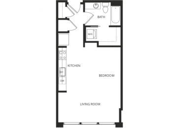Studio, 1 bath, 545 sqft, $1,115