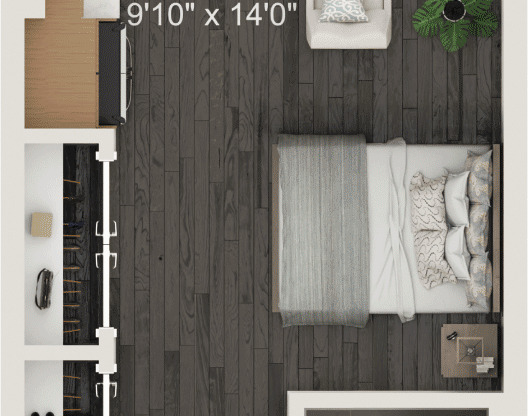 Studio, 1 bath, 462 sqft, $1,185, Unit 3412