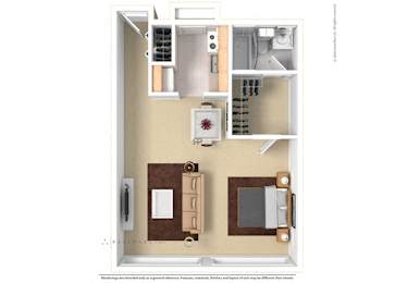 Studio, 1 bath, 650 sqft, $1,719