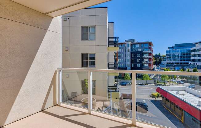 Private Balcony at Tera Apartments, 528 Central Way, WA