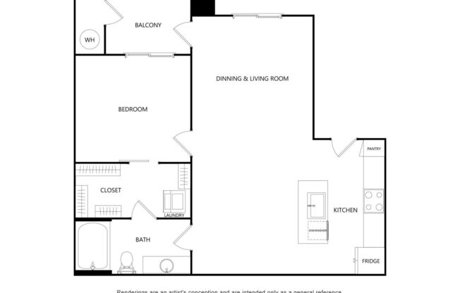 1 bed, 1 bath, 749 sqft, $1,677