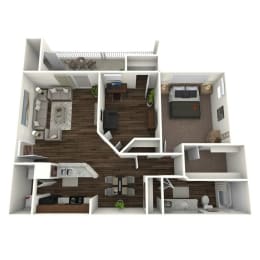 2 beds, 1 bath, 917 sqft, $1,378