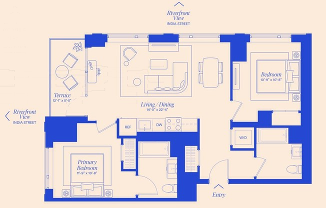 2 beds, 2 baths, $6,738, Unit 1001N