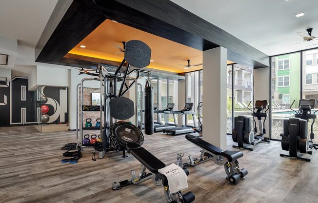 High-Tech Fitness Center at The Baldwin at St. Paul Square, San Antonio, Texas