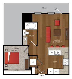 1 bed, 1 bath, 688 sqft, $1,656