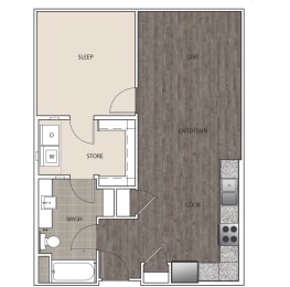 1 bed, 1 bath, 726 sqft, $1,387