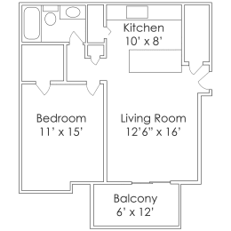 1 bed, 1 bath, 620 sqft, $900