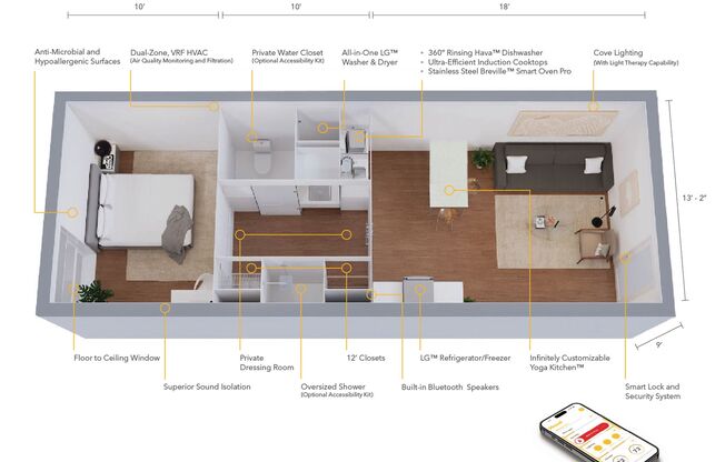 1 bed, 1 bath, 525 sqft, $1,875