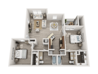 2 beds, 2 baths, 1,160 sqft, $1,410