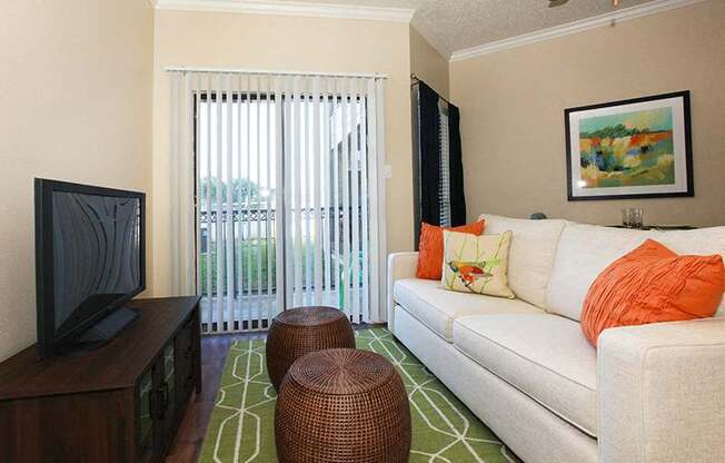 Living room with patio at GEORGETOWN PARK, Georgetown