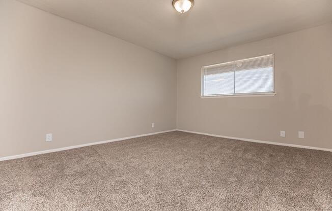 a room with a large window