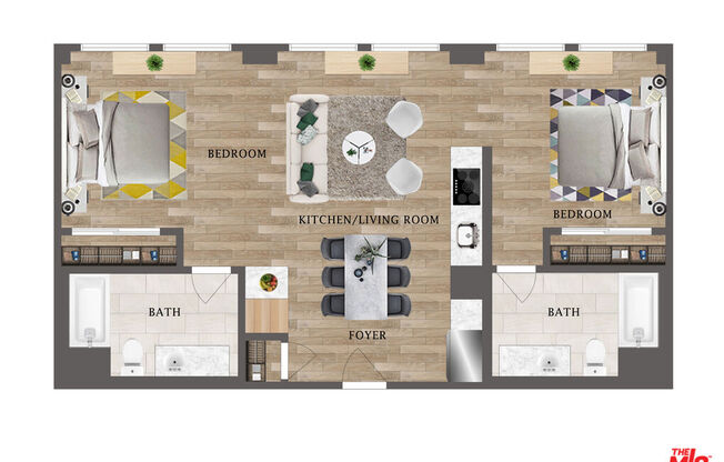 2 beds, 2 baths, 860 sqft, $2,750, Unit 614