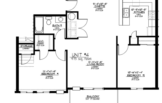 2 beds, 1 bath, 975 sqft, $1,205, Unit 209-04