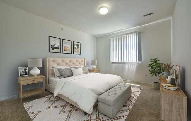 Master Bedroom in Spruce Layout at Thornridge Apartments, Grand Blanc, MI