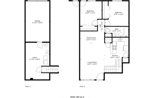 2 beds, 1 bath, 907 sqft, $1,800, Unit 1823
