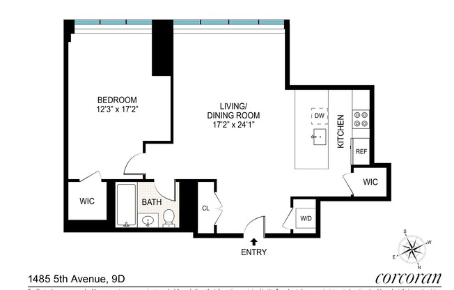 1 bed, 1 bath, 860 sqft, $3,600, Unit 9D