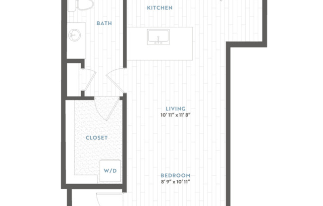 Studio, 1 bath, 582 sqft, $1,054