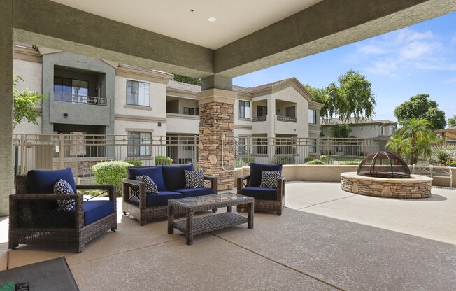 Catch up with friends around the firepit!