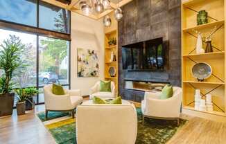 Lounge Area With TV at Discovery Heights, Issaquah, Washington